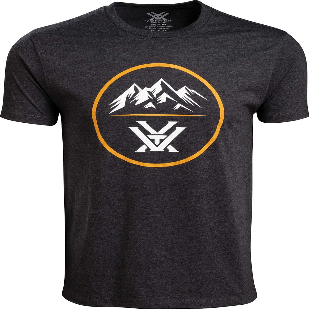 Vortex Men's Three Peaks Short Sleeve Shirts (US, Alpha, Small, Regular, Regular, Charcoal Heather)