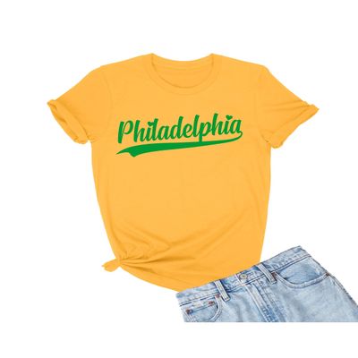 5X-Large Gold Mens City of Philadelphia Pennsylvania Fashion Script T-Shirt