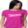 Go All Out XX-Large Cyber Pink Women City of Philadelphia Pennsylvania Fashion Script T-Shirt view 2