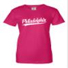 Go All Out XX-Large Cyber Pink Women City of Philadelphia Pennsylvania Fashion Script T-Shirt view 3