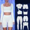 Seamless Yoga Set Women Fitness Suits Crop Top High Running Waist Workout Bra Sports Gym Legging view 3