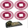 53mm Ricta Wheels John Shanahan Crystal Cores Clear Metallic Red Skateboard Wheels - 95a with Viper Strike 8mm Precision ABEC 7 Skateboard Bearings - Bundle of 2 items view 1