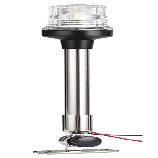 Young Marine 25 inch 3-NM Navigation Anchor Lights All Round 360 White LED with Stainless Steel Bracket, 12-24V