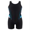 winying Children Girls Criss Cross Swimwear Color Block Swimsuit Quick-Dry Surfing Bodysuit Blue Camouflage&Black 14 Years view 1