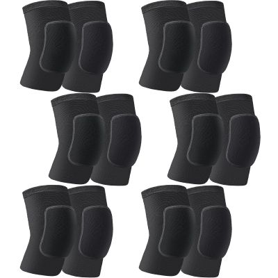 Yunsailing 6 Pairs Knee Pads for Women Men, Soft Breathable Volleyball Tactical Knee Pads Workout Protector for Basketball Football Hockey Dance Running(M Size,Black)