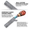 WARLOCKS CLUB Handmade Damascus Hunting Knife, 8" Fixed Blade Knife with Sheath, Full Tang Cowboy Knife, Skinning Knife, EDC Bull Cutter Knife for Outdoor Camping view 4
