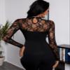 Women's Casual T-Shirt Lace Back Tee (Color : Black, Size : L) view 2