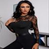 Women's Casual T-Shirt Lace Back Tee (Color : Black, Size : L) view 4