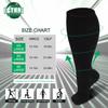 CTHH 3 Pack Wide Calf Compression Socks for Women & Men, Plus Size Knee High Stockings for Circulation Support, Black Nude, 3XL view 3