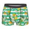 Men's Boxer Briefs Lemon Green White Stripe Underwear Trunks Soft Stretch Sport Boxer Briefs Fitness for Men Boys view 1