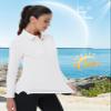 MAGCOMSEN Womens Golf Shirt Tennis Polo Shirts Long Sleeve Collared UV UPF 50+ Sun T-Shirt Women Workout Tops White,2XL view 3