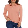 MAGCOMSEN Women's Polo Shirts Long Sleeve UV Shirts Athletic Workout Top SPF Golf Polo Womens Collared Top Apricot,2XL view 1