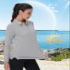 MAGCOMSEN Long Sleeve Golf Polo Women Polo Collared Shirt Sun Protection Shirts for Women with Collar Light Grey,M view 3