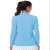 MAGCOMSEN Women's Polo Shirts Golf Top Women Long Sleeve Collared Shirt UPF 50+ Sun Protection Tee Waterfall Blue,L view 2