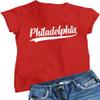 3X-Large Red Women City of Philadelphia Pennsylvania Fashion Script T-Shirt view 1
