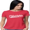 3X-Large Red Women City of Philadelphia Pennsylvania Fashion Script T-Shirt view 2