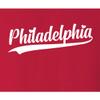 3X-Large Red Women City of Philadelphia Pennsylvania Fashion Script T-Shirt view 4