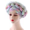 African Double Braid Turbans for Women Auto Gele Headties Nigerian Female Turban Caps Cross Ready to Wear Head Wraps Bonnet view 4