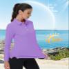 MAGCOMSEN Long Sleeve Polo Shirts for Women Lightweight Quick Dry T Shirt for Golf Long Sleeve Tops Light Purple,S view 3