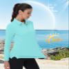 MAGCOMSEN Long Sleeve Polo T Shirts for Women UPF 50+ Quick Dry SPF Golf Shirt Lightweight Collar Tops Light Blue,S view 3