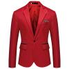 Men's One Button Lightweight Blazer Casual Slim Fit Business Daily Jacket Classic Solid Skinny Party Sports Coat (Red,X-Large) view 1