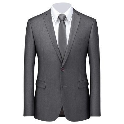 Men's Classic Slim Fit Daily Blazer One Button Lapel Slim Business Jacket Casual Formal Wedding Party Sport Coat (Grey 2,4X-Large)