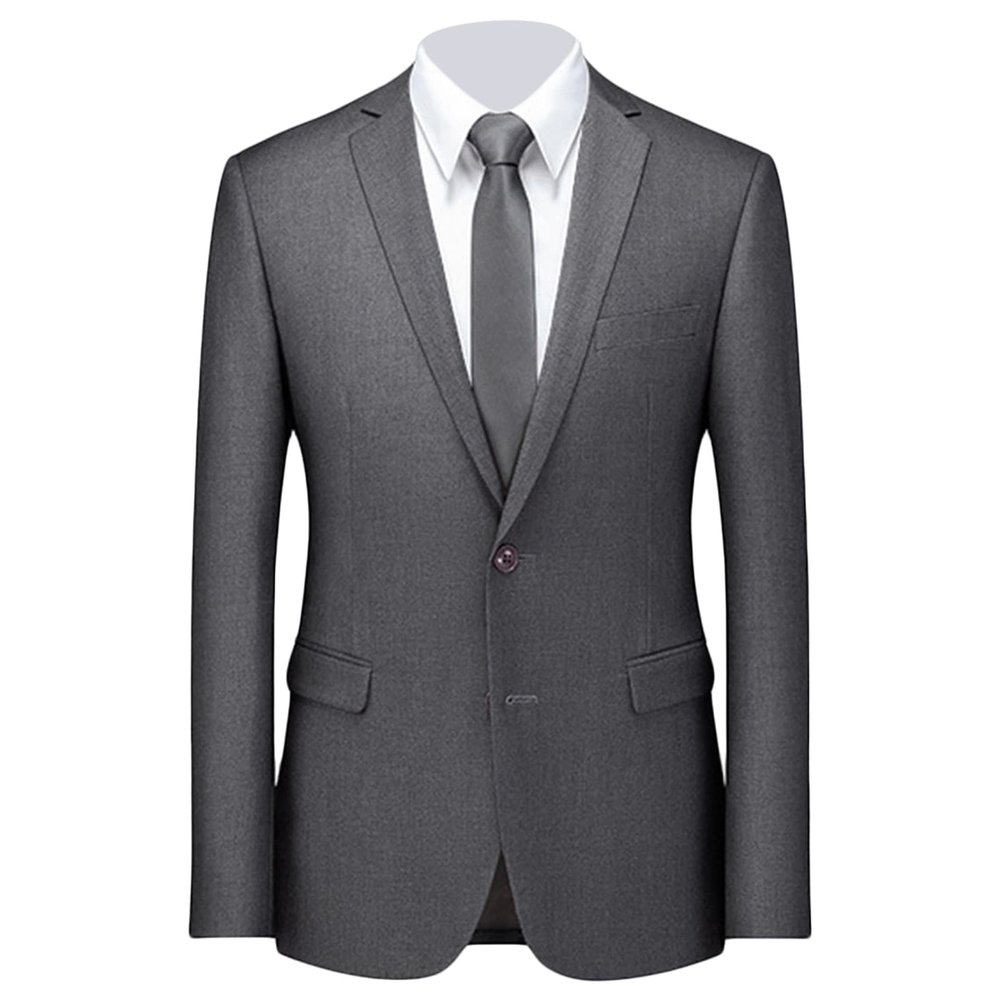 Men's Classic Slim Fit Daily Blazer One Button Lapel Slim Business Jacket Casual Formal Wedding Party Sport Coat (Grey 2,4X-Large)