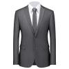 Men's Classic Slim Fit Daily Blazer One Button Lapel Slim Business Jacket Casual Formal Wedding Party Sport Coat (Grey 2,4X-Large) view 1