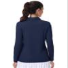 MAGCOMSEN Women's Long Sleeve Polo Golf Collared Shirts SPF Shirts for Women Tennis T-Shirts V-Neck Tee Athletic Navy,L view 2