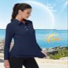 MAGCOMSEN Women's Long Sleeve Polo Golf Collared Shirts SPF Shirts for Women Tennis T-Shirts V-Neck Tee Athletic Navy,L view 3