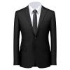 Maiyifu-GJ Men's Classic Slim Fit Daily Blazer One Button Lapel Slim Business Jacket Casual Formal Wedding Party Sport Coat (Black 2,Large) view 1
