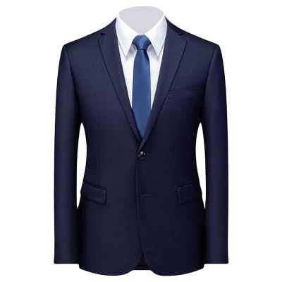 Men's Classic Slim Fit Daily Blazer One Button Lapel Slim Business Jacket Casual Formal Wedding Party Sport Coat (Dark Blue 2,X-Small)