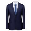 Men's Classic Slim Fit Daily Blazer One Button Lapel Slim Business Jacket Casual Formal Wedding Party Sport Coat (Dark Blue 2,X-Small) view 1