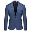 Men's One Button Lightweight Blazer Casual Slim Fit Business Daily Jacket Classic Solid Skinny Party Sports Coat (Blue,Medium) view 1