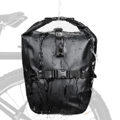 FUUBAMB00 High Capacity Bike Bag MTB Bicycle Rear Rack Pannier Bag Waterproof Cycling Rear Seat Bag Shoulder Bag Riding Equipment Bag,Black,32 * 24 * 45cm