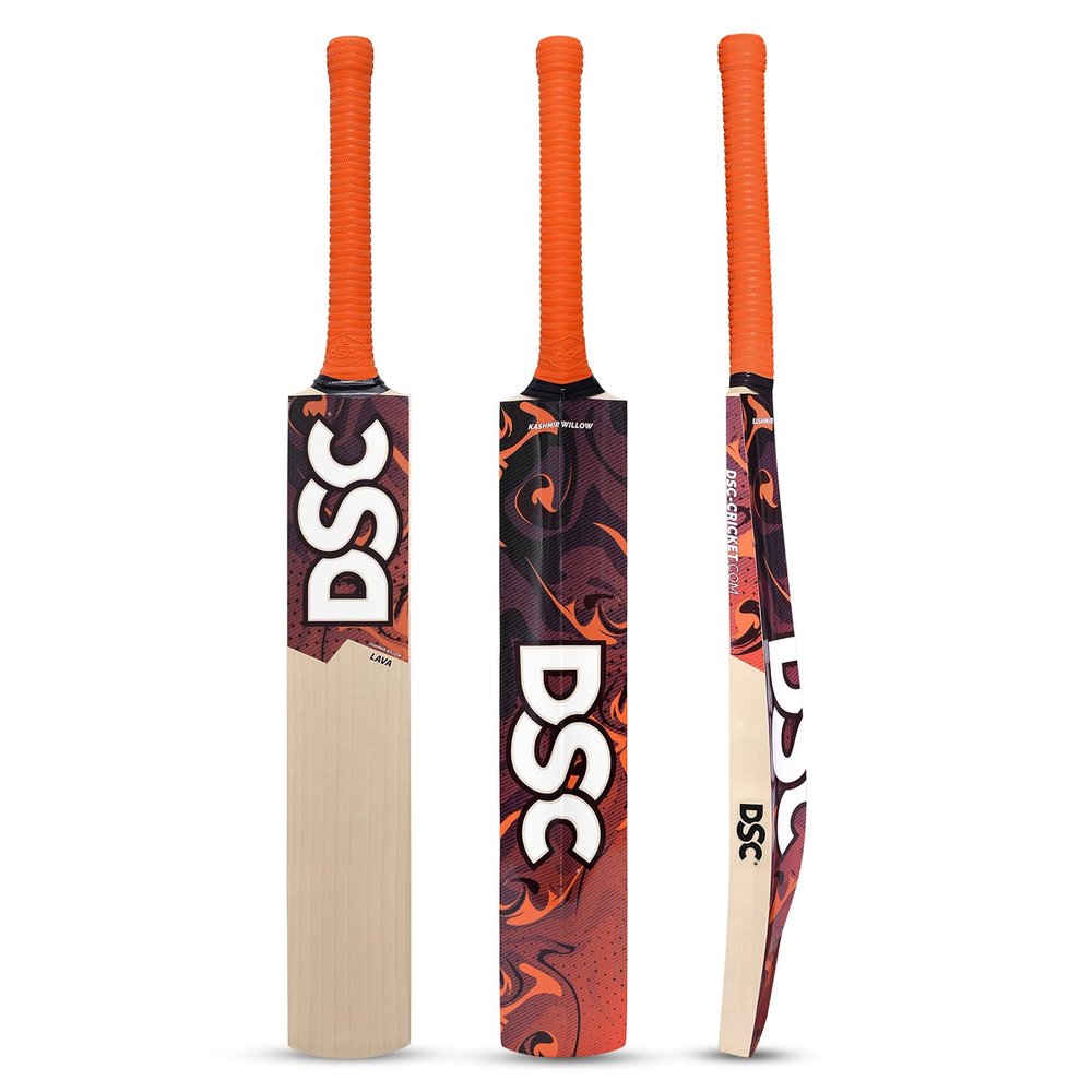 DSC Lava Cricket Bat for Mens and Boys (Beige, Size -6) | Material: Kashmir Willow | Lightweight | Free Cover | Ready to Play | for Intermediate Player | Ideal for Leather Ball