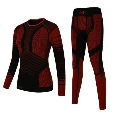 MEETYOO Women's Thermal Sets Winter Long Johns Warm Base Layer Top Bottom Cold Weather Skiing Underwear, Red, Medium