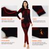MEETYOO Women's Thermal Sets Winter Long Johns Warm Base Layer Top Bottom Cold Weather Skiing Underwear, Red, Medium view 4