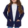 Poploli Girls Cardigan Knit Open Front Long Sleeve Sweaters Fall Casual Outwear with Pockets for 5-14 T Kids Navy view 1