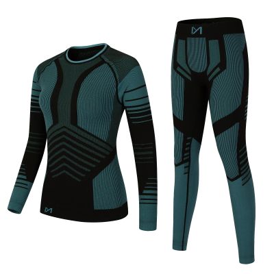 MEETYOO Women's Thermal Sets Winter Long Johns Warm Base Layer Top Bottom Cold Weather Gear Underwear, Green, Small