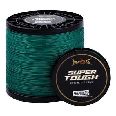 HERCULES Super Tough Braided Fishing Line 12 pounds Test Moss Green 12LB (500 Yards) - 4 Strands