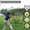 BaseGoal 7'7' Baseball Softball Practice Net,Baseball Backstop,with Batting Tee,for Hitting Pitching Batting Catching with Bow Frame,Bonus Strike Zone (Black-B) view 4