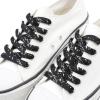 DANHUA Flat Black Silver Shoelaces 55 inch for Sneakers Art Printed Pattern String 2 Pair view 3