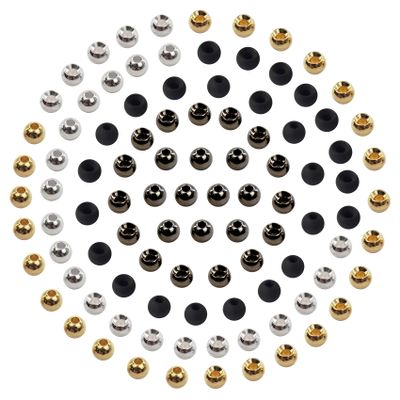 EUPHENG Fly Tying Beads 100 PC Tungsten Fly Tying Beads Head for Nymph Fishing Materials 12 Colors / 5 Sizes