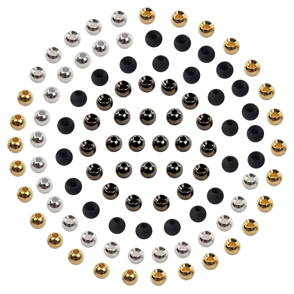 EUPHENG Fly Tying Beads 100 PC Tungsten Fly Tying Beads Head for Nymph Fishing Materials 12 Colors / 5 Sizes