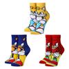 Bioworld Sonic The Hedgehog Characters Youth 3-Pack 360 Crew Socks view 1