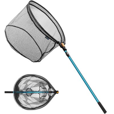 SAN LIKE Fishing Net Collapsible Telescopic Pole Fishing Net - Folding Extend Rubber Coated Freshwater Saltwater Landing Net for Trout Bass Steelhead Salmon2.1m