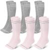 Yaomiao 6 Pairs Maternity Compression Socks 20-30 Mmhg Gray Pink Knee High Compression Socks for Pregnant Women Knitted Stockings view 1