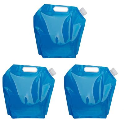 FOMIYES 3pcs Lightweight 10l Folding Water Storage Bag Camping Hiking Picnic Water Pouch Pe