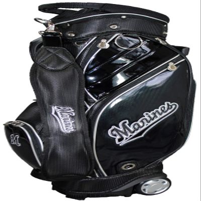 LEZAX Chiba Lotte Marines LMCB-2450 9.0 Type Caster Caddy Bag, Black